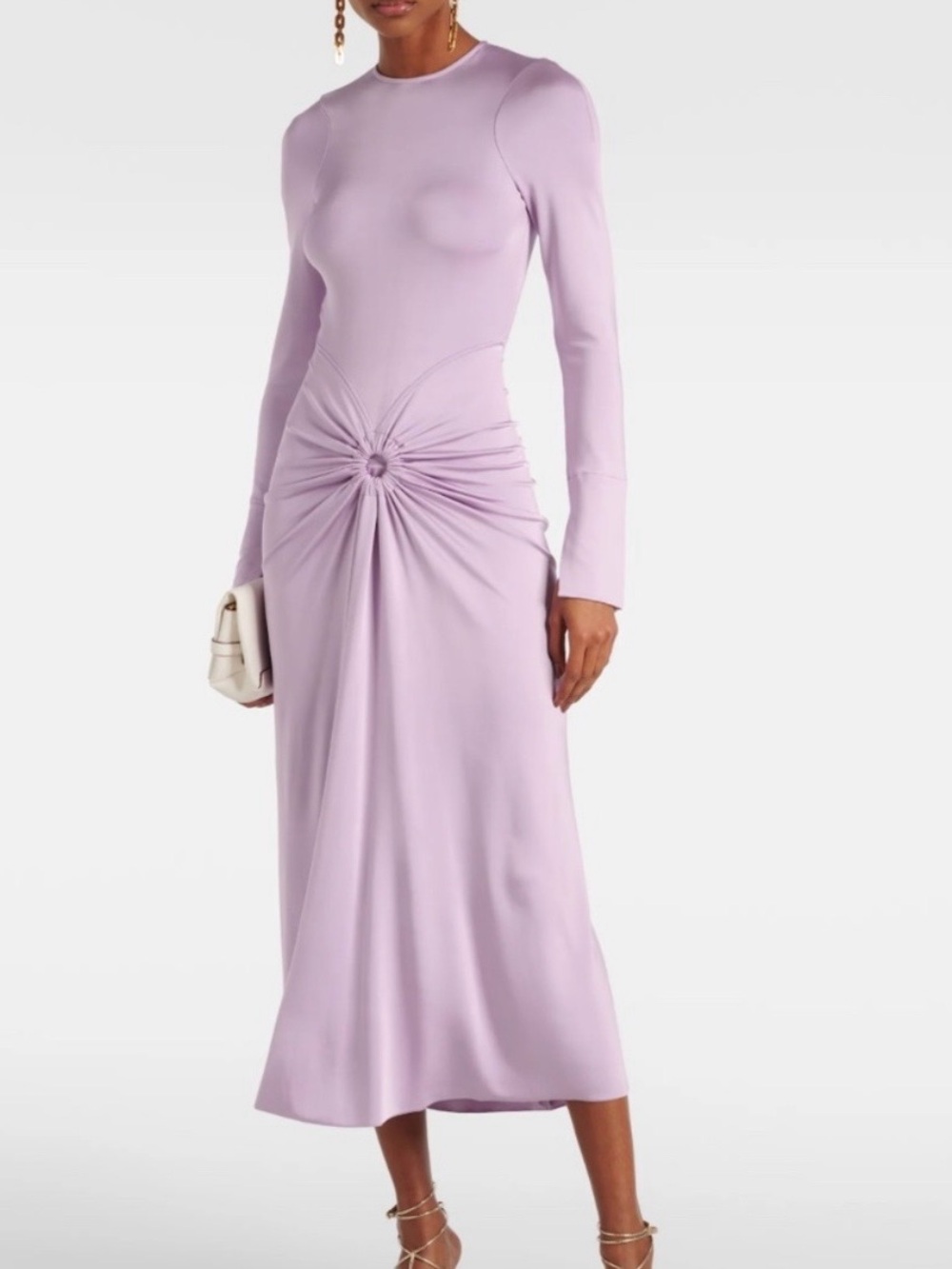 Victoria Beckham Gathered
Jersey Midi Dress Color lavender